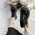 thumbnail image 4 of Lufly Patent Leather British Style Lace-up Small Leather Shoes Round Head Thick Bottom Heightening Casual Shoes Shoes Shoes With Skirt Pants, 4 of 8