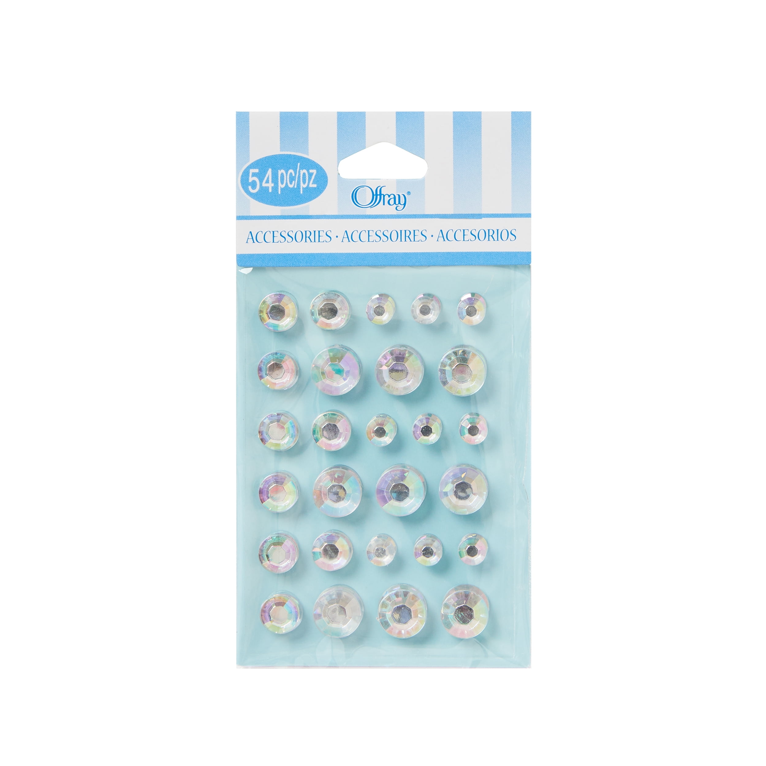 (2 pack) Offray Silver, Adhesive Gems Are Great Additions To Any Craft Project, 54 Pcs