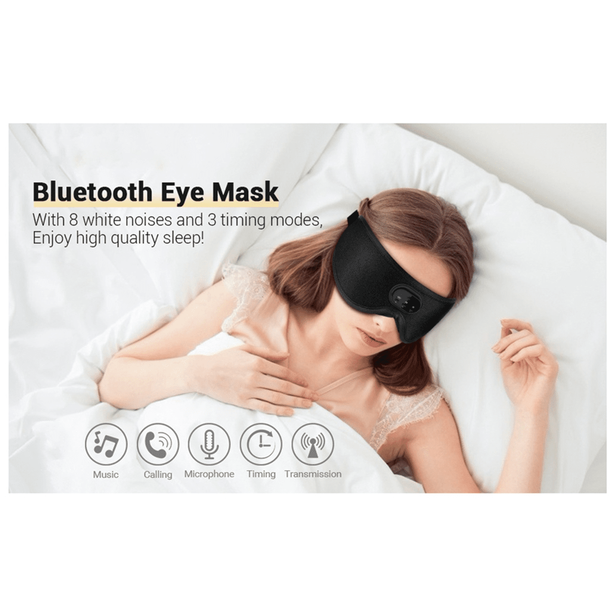 3D Bluetooth Sleeping Mask Headphones Eye Mask Comfortable Wireless Music Sleep Mask Noise Reduction Blackout Sleep Mask