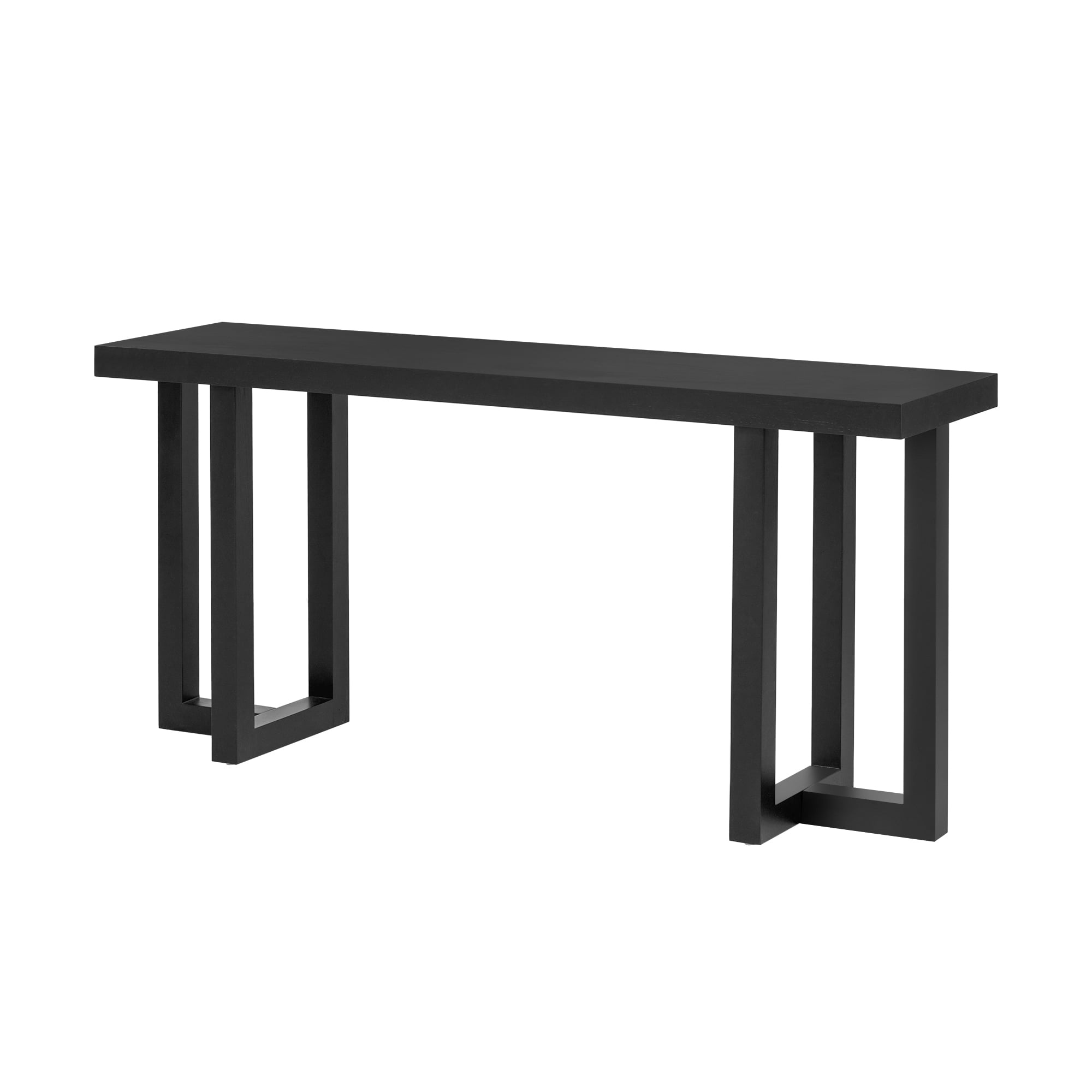 Euroco 63" Console Table, Narrow Sofa Table Behind Couch Entryway Table with Solid Wood Legs, Suitable for Entryway, Hallway, Living Room,Black