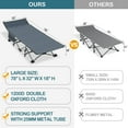 thumbnail image 3 of ABORON 2 Packs Oversized XXL Folding Camping Cot for Adults & Kids, 78" L x 32" W x 18" H Large Folding Guest Bed Cots, Sleeping Cot Folding Bed with 2 Sided Mattress & Carry Bag, Up to 900lbs, 3 of 10
