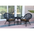 thumbnail image 5 of Jeco 3pc Santa Maria Black Wicker Chair Set - Tan Cushions, 5 of 5
