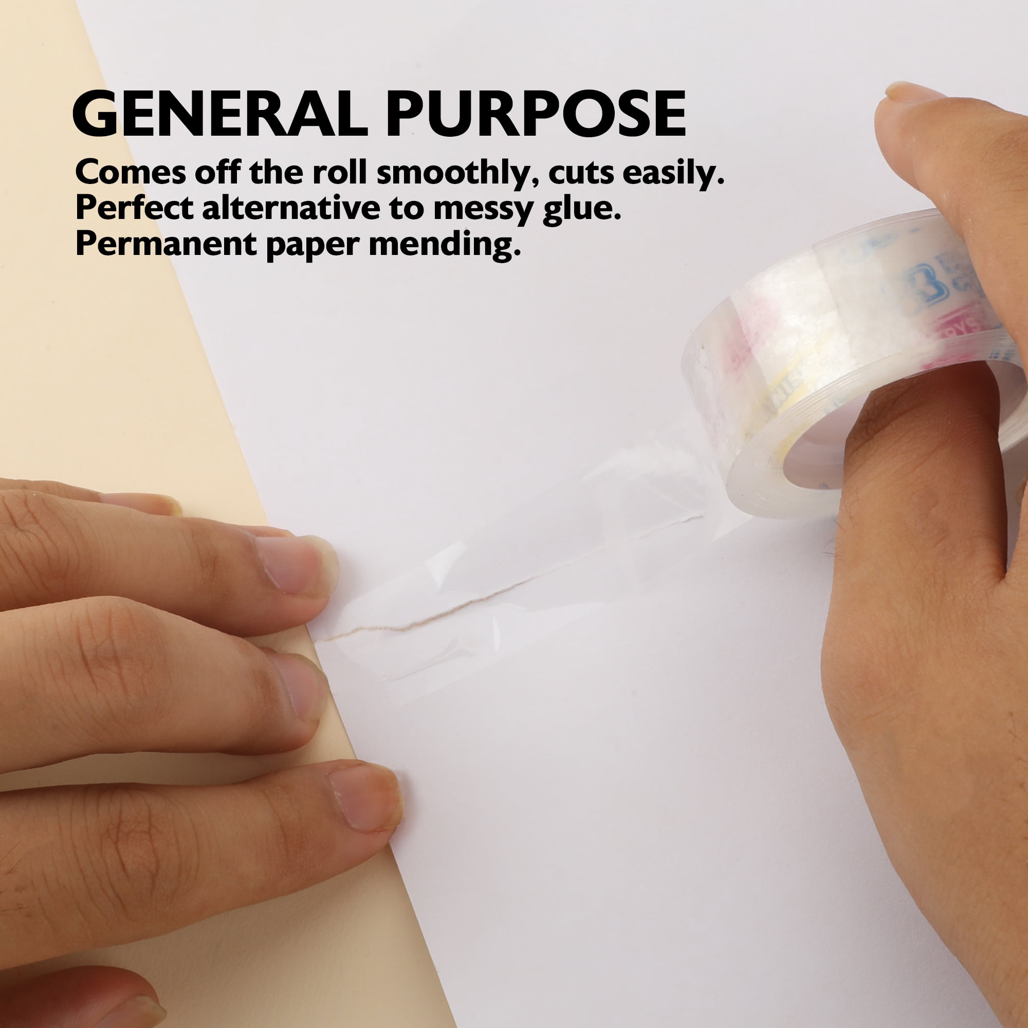 BAZIC Crystal Clear Tape Refill 3/4" X 1000", Glossy Finish, (3/Pack), 24-Pack
