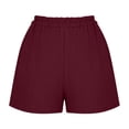 thumbnail image 6 of Hight Weasit Gym Shorts New Women’s Elastic Waist Shorts Loose Fits Comfy Casual Bottoms Summer Beach Vacation Shorts with Pockets Wine S, 6 of 7