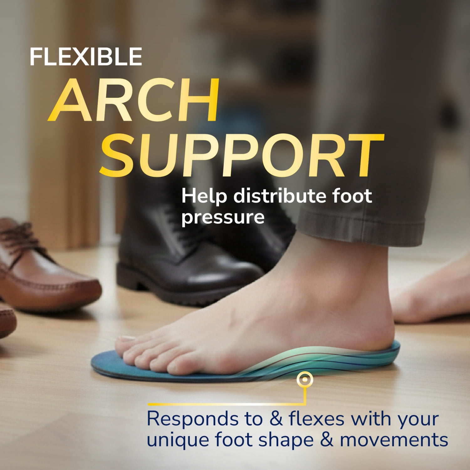 (2 pack) Dr. Scholl’s Adapts To You Insoles for Women, with Self-Molding Foam Technology – Clinically Proven to Adapt to Your Feet, Flexible Arch Support Inserts, Shock-Absorbing, Podiatrist-Tested, Size 6-10