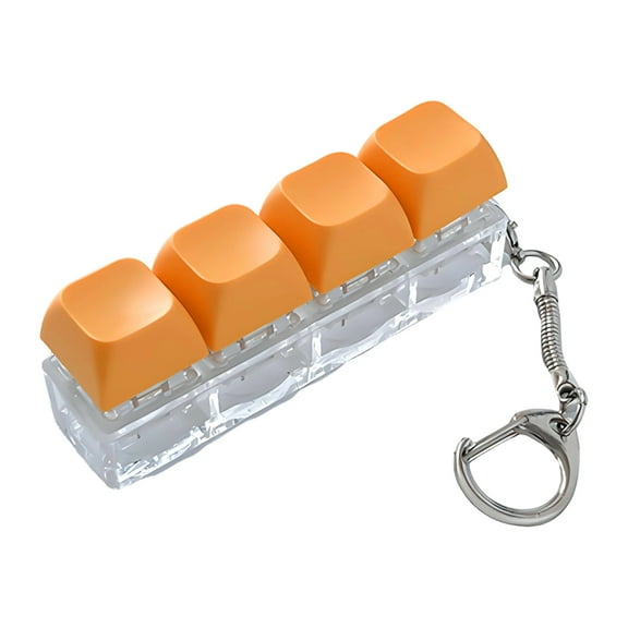 CYFW Keyboard Clicker Fidget Toy,Fidget Keychain LED Lights,Stress Relief,Keyboard Fidget,Orange