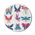 thumbnail image 1 of Dragonfly Mouse Pad for Computers, Modern Doodle Colorful Winged Insects Butterfly Fly Mosquito Moth Illustration, Round Non-Slip Thick Rubber Modern Mousepad, 8" Round, Multicolor, by Ambesonne, 1 of 2