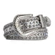 thumbnail image 1 of NvziCinturón de diamantes de imitación para hombres y mujeres, cinturón de cuero con brillantes para vaqueros (blanco AB), 1 of 5