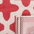 thumbnail image 5 of SAFAVIEH Courtyard Amanda Geometric Indoor/Outdoor Area Rug, 7'10" x 7'10" Round, Red/Bone, 5 of 10