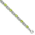 thumbnail image 1 of 925 Sterling Silver Peridot Chain Tennis Bracelet Gemstone, 1 of 6