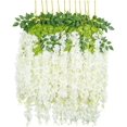thumbnail image 1 of 2024,12 piezas Guirnalda de enredadera de glicina artificial falsa - VerdeDec 3.6 pies / pieza Flor colgante de ratán de enredadera de glicina de seda para el hogar Decoración de b, 1 of 4