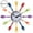 Multicolor Set of 10, variant on Decorative 3D Cutlery Utensil Spoon and Fork Wall Clock for Kitchen, Playroom or Bedroom