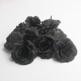 thumbnail image 4 of Decoraciones de seda artificial, flores artificiales, rosas, boda, 10 piezas, 7 cm. Negro, 4 of 9