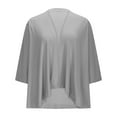 thumbnail image 4 of ShiShine Women's 3/4 Sleeves Lightweight Open Front Cardigan Draped Ruffles Shawls and Wraps Shrugs Jacket, 4 of 6