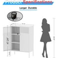 thumbnail image 3 of CHSHIN 47.2"H White Metal Locker Storage Cabinet with 2-Mesh Doors,3-Tier for Office,Home,Bathroom, 3 of 7