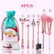 thumbnail image 5 of Juego de brochas de maquillaje navideño con estuche, incluye 6 pinceles para rubor, base, cejas, sombras y labios, ideal como regalo de Navidad., 5 of 6
