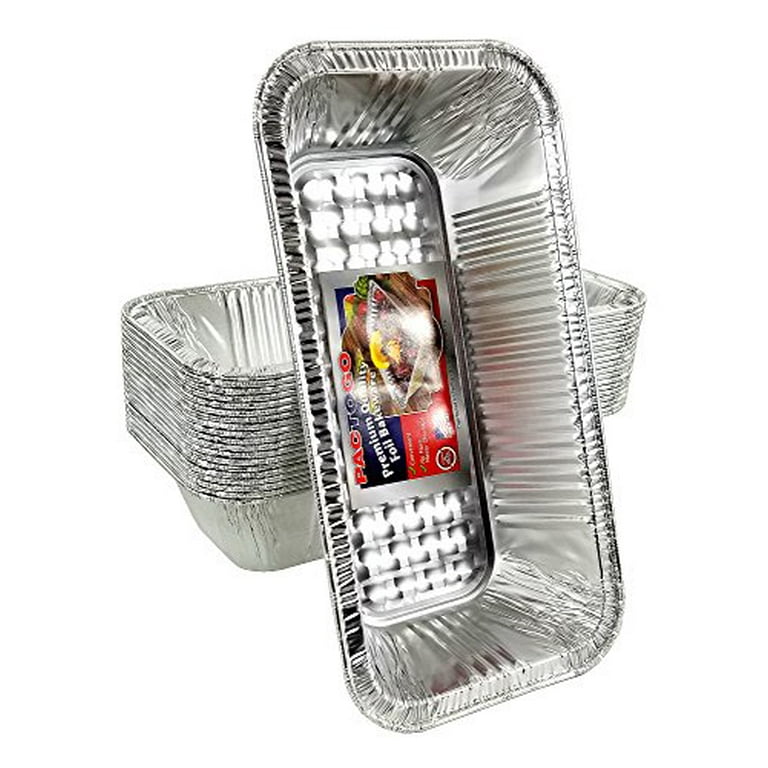 Pactogo 1 lb. Disposable Aluminum Foil Small Mini Loaf Bread Baking Pan  6.1 x 3.75 x 2 - Made in USA (Pack of 10)