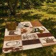 thumbnail image 5 of Rustic Western Farmhouse Patchwork Cowboy Boot Horseshoe, Rustic Farmhouse Horse Scene, Warm Flannel Blanket for Ranch House and Living Room, Horse Lovers Housewarming Gift, Rustic Home Decor, 5 of 6