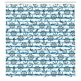 thumbnail image 3 of Ambesonne Maritime Shower Curtain, Anchor Steering Wheel Art, 69"Wx84"L, White and Deep Sky Blue, 3 of 5
