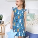 thumbnail image 4 of Fotbe Cute Dogs Vestido de Dormir para Niñas de 3 a 10 Años, Mangas Cortas, Estilo Princesa, Pijama Camisón con Mangas Voladas-Medium, 4 of 6