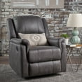 thumbnail image 3 of GDF Studio Pismo Contemporary Upholstered Swivel Gliding Recliner, Slate Microfiber and Black, 3 of 12
