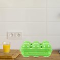 MANLINGDA Fridge Organizer Portable Folding Egg Holder with Handle (Green, 6 Grids)