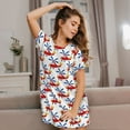 thumbnail image 3 of Naloa Cartoon Helicopter Print Women Nightgowns,Womens Loungewear,Short Sleeve Sleepwear,Comfy Ladies Nightdress, 3 of 6