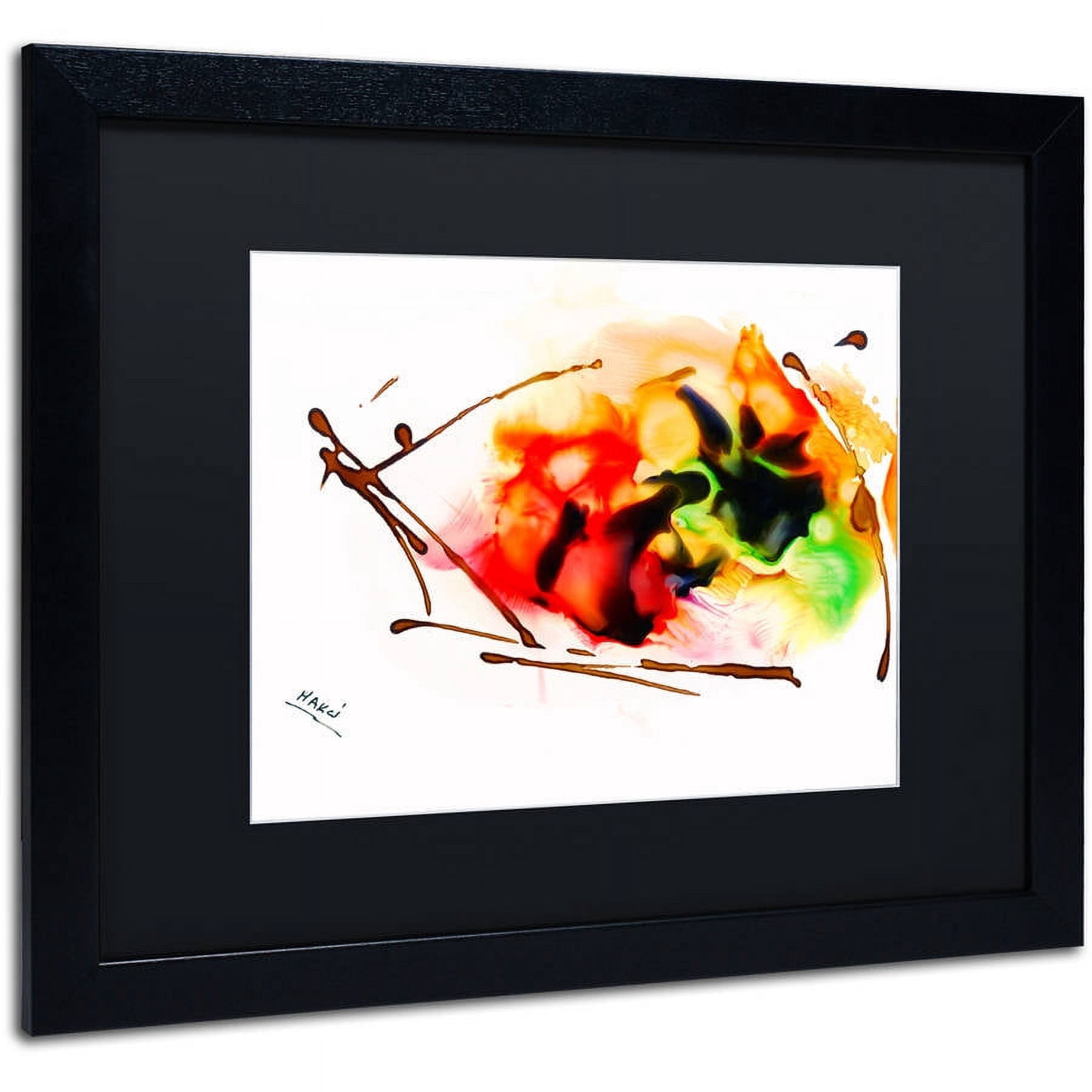 Trademark Fine Art "Abstract 05" Canvas Art by Mako, Black Matte, Black Frame