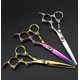 thumbnail image 1 of Juego de tijeras profesionales para cortar el cabello con tijeras de entresacar, acero inoxidable azul, mango ergonómico., 1 of 2
