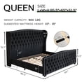 thumbnail image 3 of VanAcc Queen Platform Bed Frame with Wingback Headboard, Black, 3 of 9