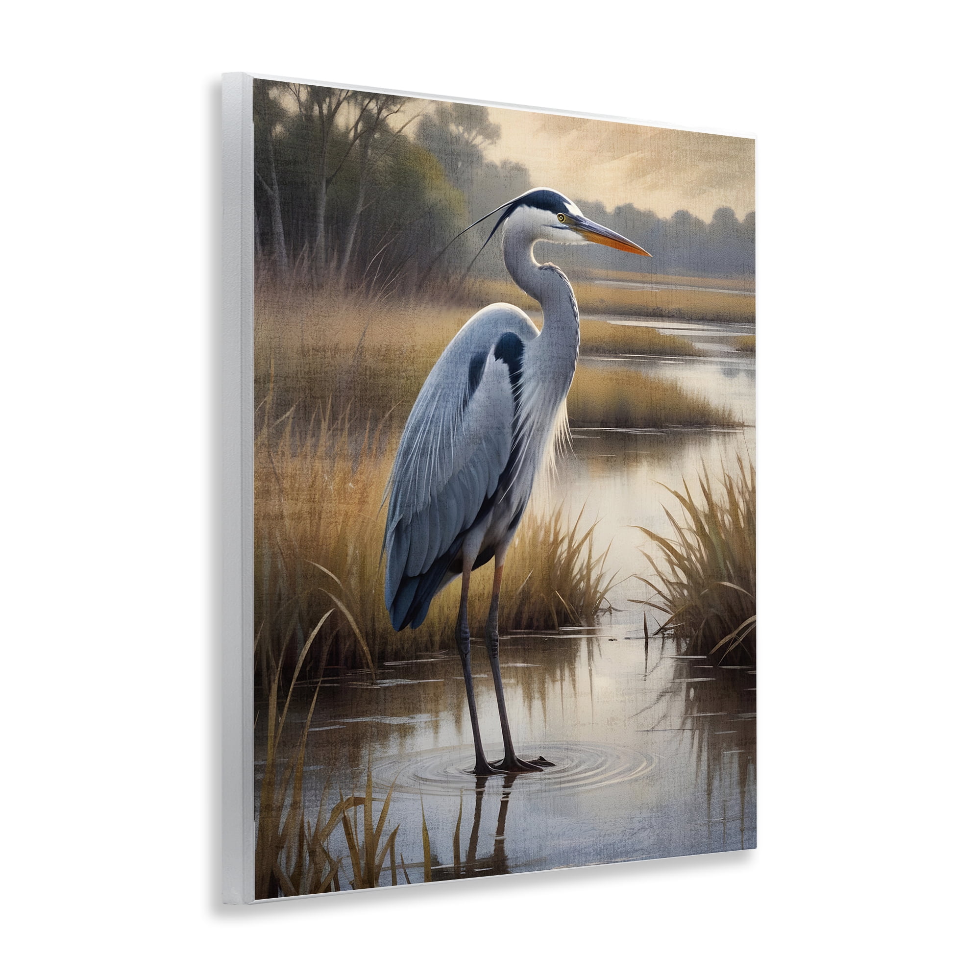 Stupell Industries Heron in Serene Marshlands Wall Plaque Art, design by Susan Arnot