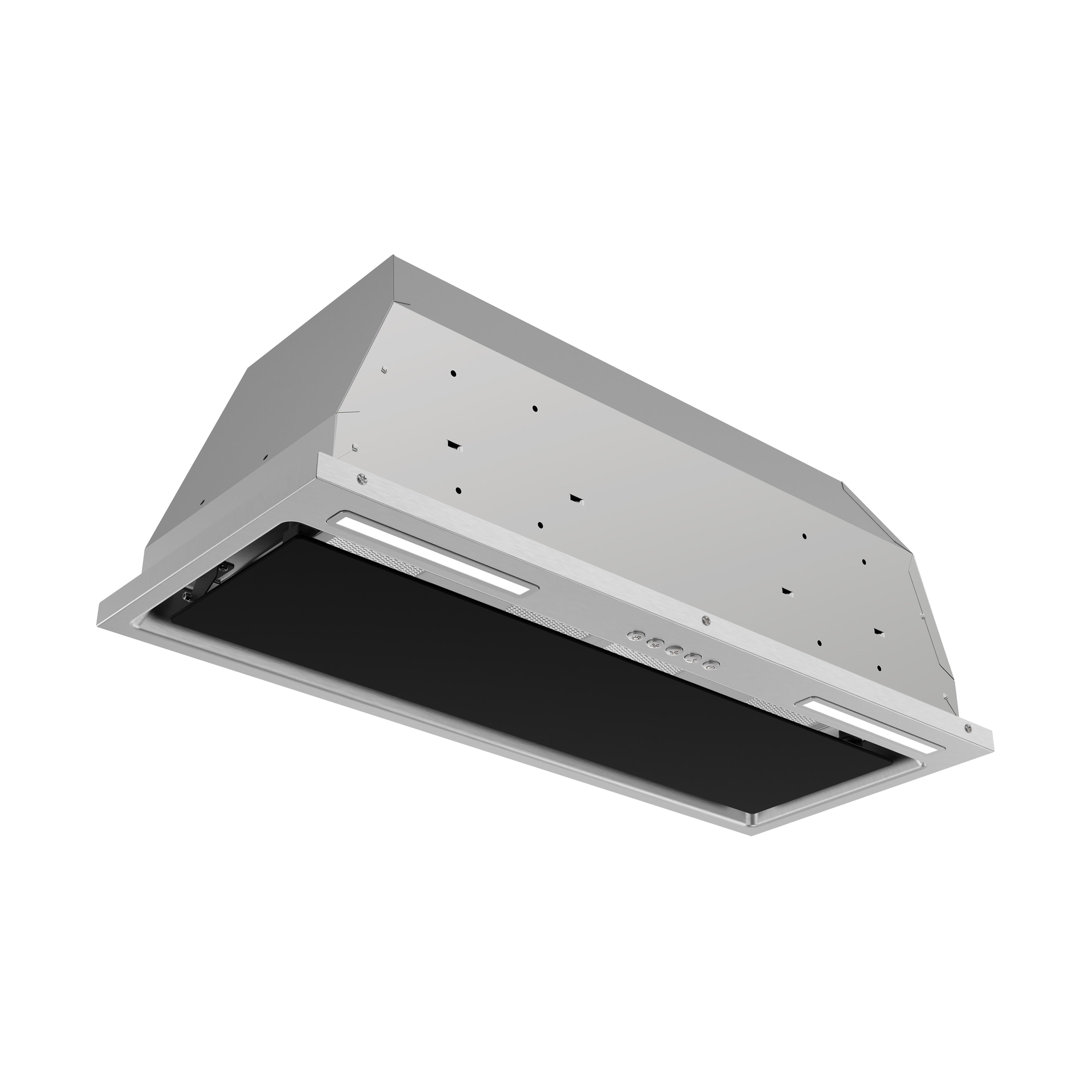 Streamline 28 in. Cupello Convertible Insert 350 CFM Range Hood in Glossy Black with Mesh Filters, Electronic Button Control, LED Lights