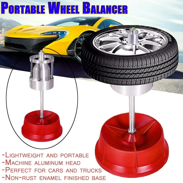 Portable Hubs Wheel Balancer W/ Bubble Level Heavy Duty Rim Tire Cars Truck