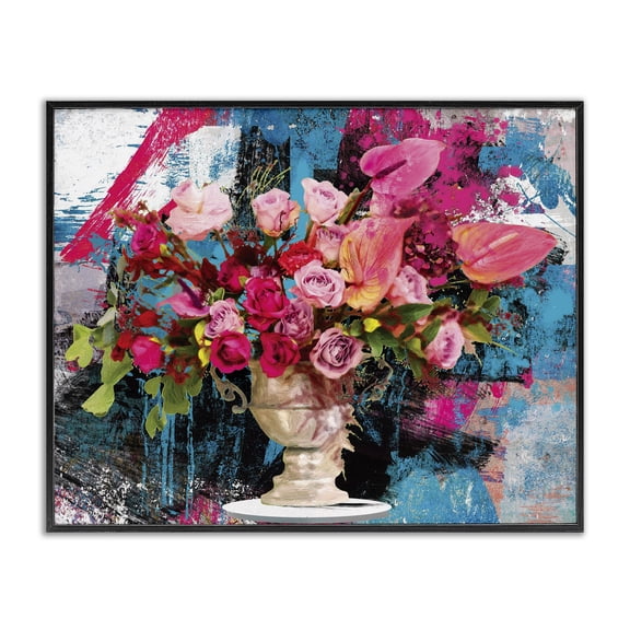 Stupell Industries Glam Urban Rose Bouquet Black Framed Giclee Art, 14 x 11, by Porter Hastings