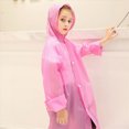 thumbnail image 5 of Hooded Transparent Raincoat Girl Boys Rain Coat Hooded Outdoors Clear Waterproof Kids Toddler Children's Rainwear Protective Covers,Pink,ONESIZE, 5 of 5