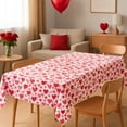 thumbnail image 6 of Uuiauoio Valentines Tablecloth Plastic Disposable Love Heart Tablecloth Rec Valentine Table Cloth Waterproof Table Cover for Valentine Decoration Wedding Anniversary Party 54 x 108 Inches, 6 of 6