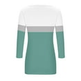 thumbnail image 6 of Olyvenn Womens Square Neck 3/4 Sleeve T Shirts 2025 Casual Print Basic Colorblock Tunic Tops Loose Tees Vacation Clothes 2025 Green M, 6 of 8