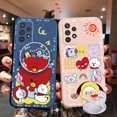 thumbnail image 2 of Para Samsung Galaxy S22 Ultra S21 FE A33 A53 A73 A03S M32 M22 Moda BTS De Dibujos Animados Borde Cuadrado Cubierta Len Funda Protectora Con Anillo De Dedo, 2 of 4