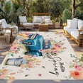 thumbnail image 2 of Spring Flowers Outdoor Rug for Patio/Deck/Porch, Non-Slip Large Area Rug 5 x 7 Ft, Country Truck Pink Floral Retro Botanical Indoor Outdoor Rugs Washable Area Rugs, Camping Rug Carpet Runner, 2 of 8