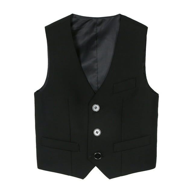 PMVFHDE Kids Clothes Boy's 4 Button Formal Suit Vest Boys Tops
