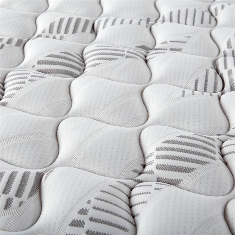 Coaster Hayes Fabric Eastern King Firm Tight Top Hybrid Mattress in White