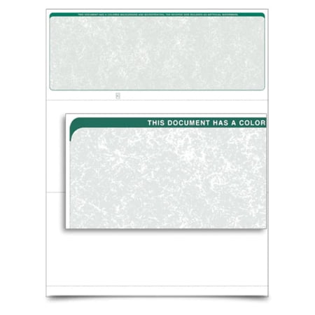 VersaCheck Secure Checks - 250 Blank Business Voucher Checks - Green Classic - 250 Sheets Form #1000 - Check on Top
