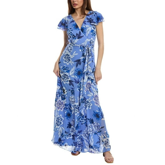 Eliza J womens Chiffon Maxi Dress, 4, Blue