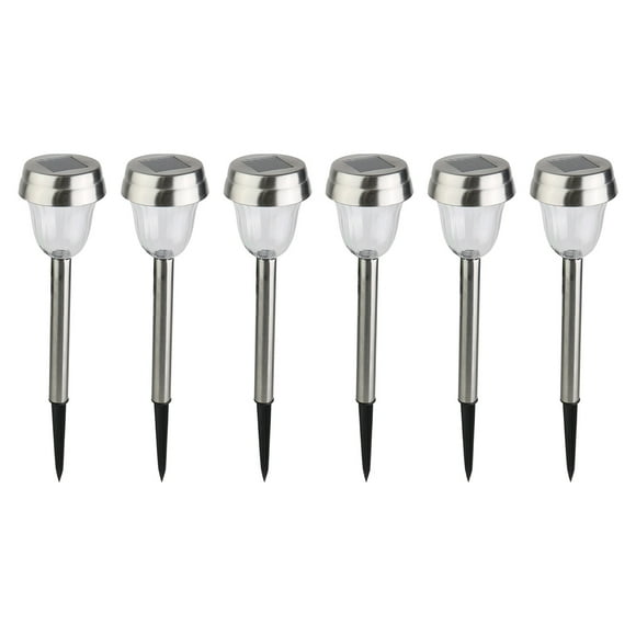 Outdoor Lights Solar Powered Decorative Solar Outdoor Lights, 6Pcs Solar Lights, Stainless Steel Lampshade Led Light, White Solar Lights for , Patio, Yard, Walkway