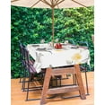 thumbnail image 3 of nqOlkjepod Yellow Spring Floral Outdoor Tablecloth with Umbrella Hole & Zipper, Gray Summer Botanical Birds Pastoral Rectangle Table Cover 60x84 Inch, Waterproof Table Cloth Protector for Patio, 3 of 7