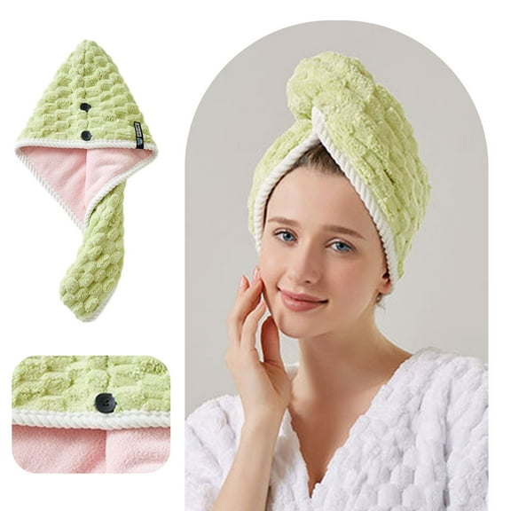 Microfiber Hair Towel, Hair Turbans For Wet Hair, Drying Hair Wrap Towels For Curly Hair Women Hair Towel Wrap, Quick Dry Hair Towels For Women Long Green