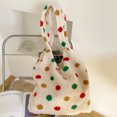 thumbnail image 3 of Bolsa de mano de lana con puntos coloridos para mujer de compras de gran capacidad (A) Likrtyny Para Estrenar, 3 of 9