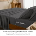 thumbnail image 4 of Mellanni 4-Piece Iconic Queen Bedsheet Set - Microfiber, 16" Deep Pocket, Cooling, Wrinkle, Fade, Stain Resistant, Gray, 4 of 7