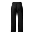 thumbnail image 6 of MRULIC jeans for men Pants Lightweight Men's Elastic Casual Home Pants Waist Loose Cotton-Linen Men's pants Men Casual Pants Black + M, 6 of 8