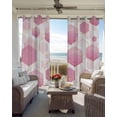 thumbnail image 6 of Pink Marble Kitchen Curtains Gold White Geometric Hexagon Modern Cafe Short Curtains for Bathroom Blackout Window Curtain Grommet Small Window Treatment Tier Drapes for Bedroom Living Room 52"x45"x2, 6 of 9